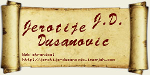 Jerotije Dušanović vizit kartica